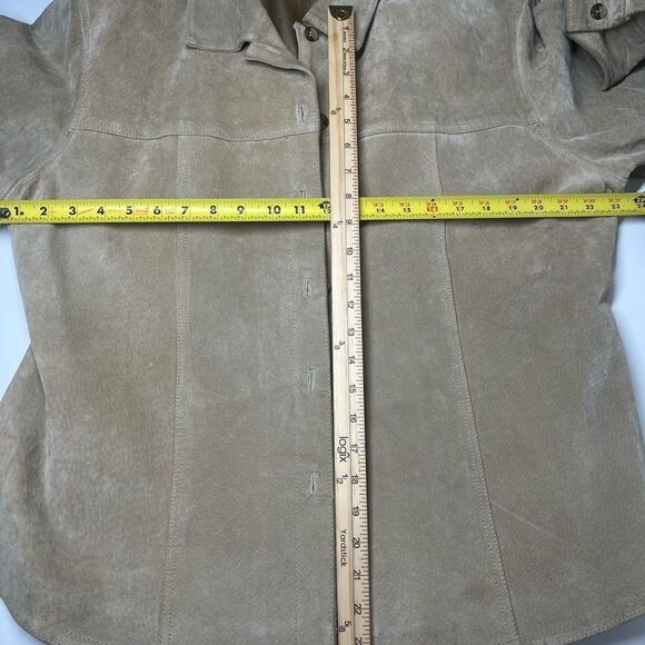 Vintage AMI Tan Genuine Suede Leather Button Up Jacket Size XL - Picture 9 of 9